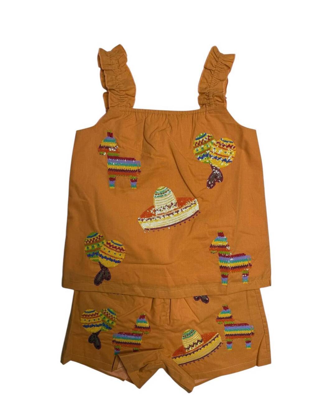 NEW BELLE CHER girl's fiesta party bottom short in orange